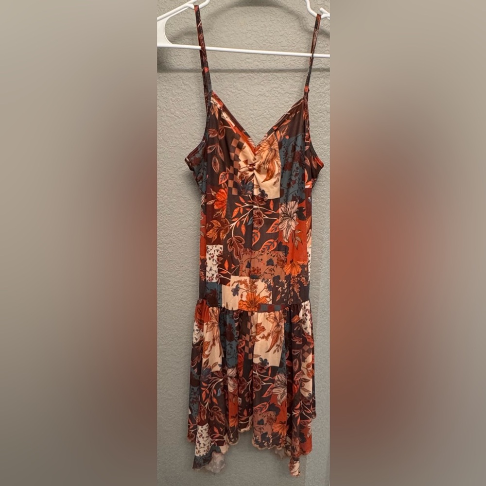 SHEIN Multicolor Patchwork Dress with adjustable straps size Large
